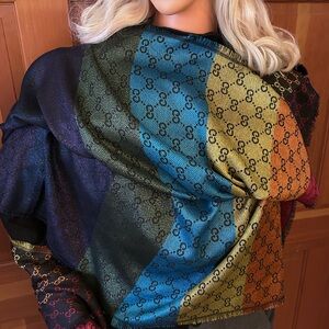 Authentic Gucci Ombré Multicolored Scarf.
(with dust bag and box)
